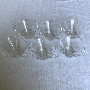 VTG 6 Clear Glass Punch Cups